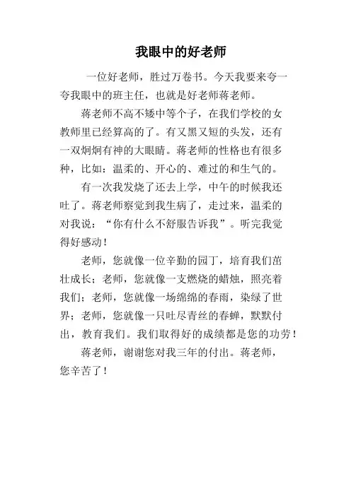 我眼中的好老师