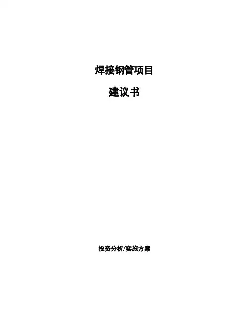 焊接钢管项目建议书 (1)