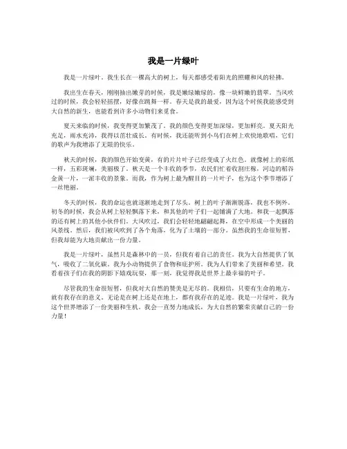 我是一片绿叶