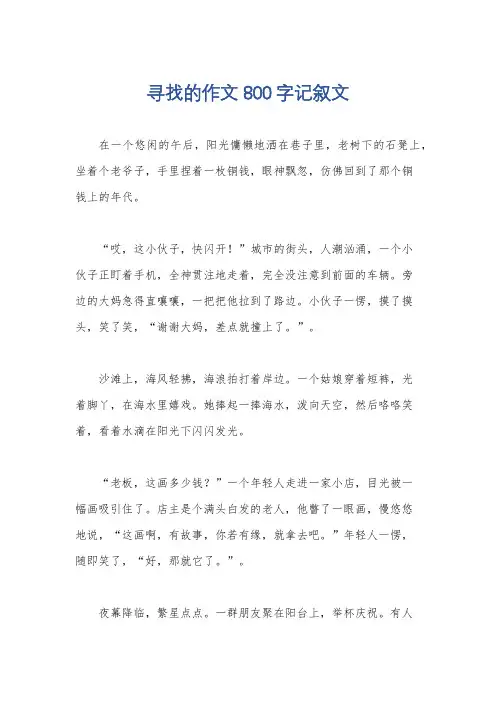 寻找的作文800字记叙文
