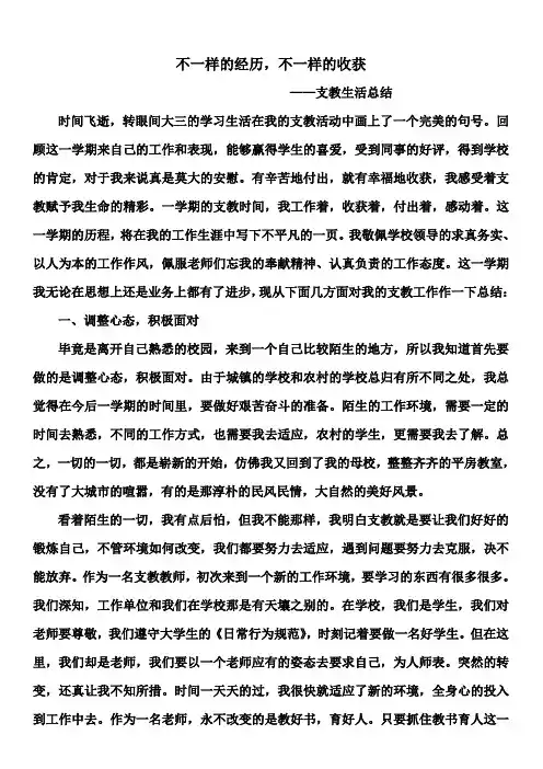 不一样的经历之支教总结
