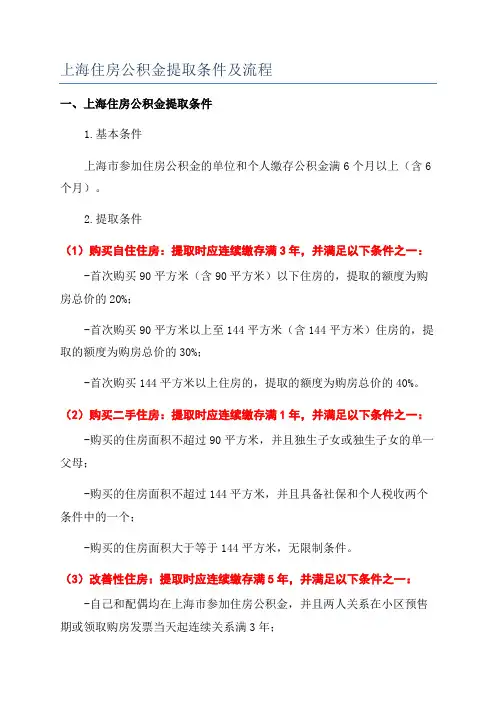 上海住房公积金提取条件及流程