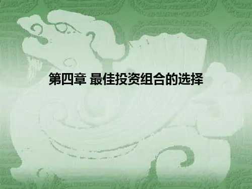 第四章 最佳投资组合的选择精品PPT课件