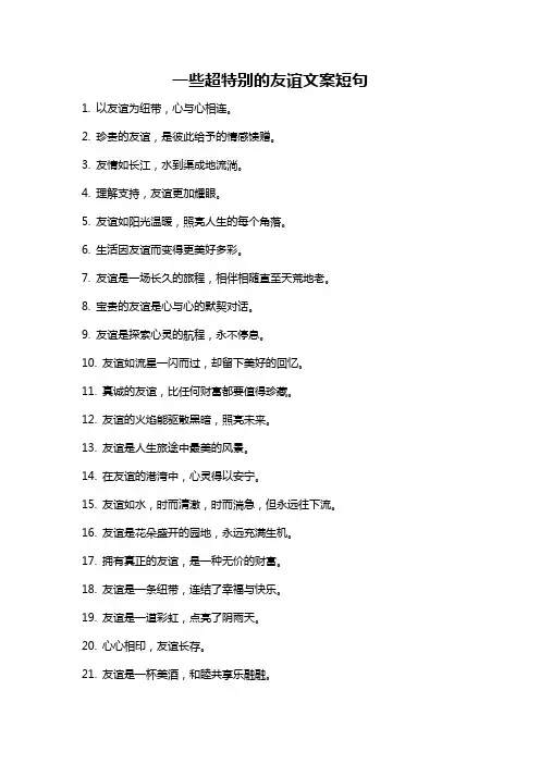 一些超特别的友谊文案短句