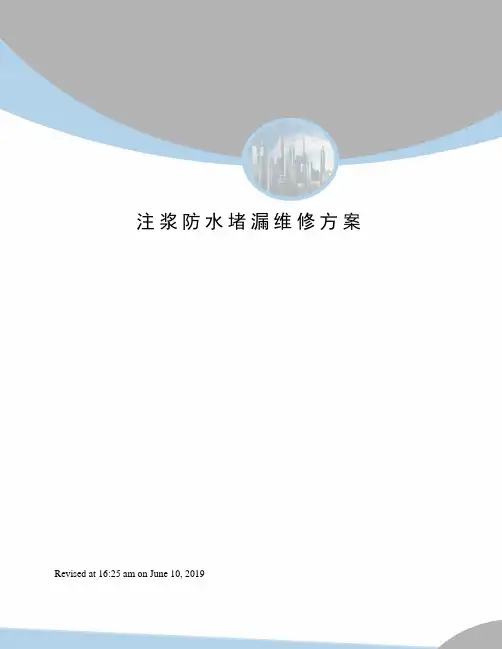 注浆防水堵漏维修方案