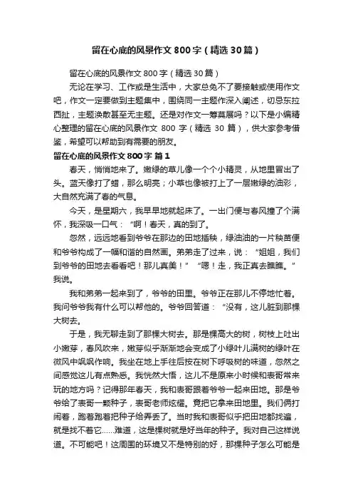 留在心底的风景作文800字（精选30篇）