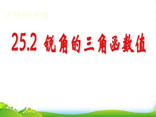 新沪科版九年级数学上册《锐角的三角函数值》精品课件