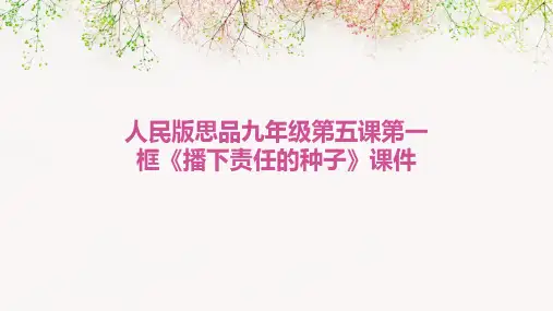 人民版思品九年级第五课第一框《播下责任的种子》课件
