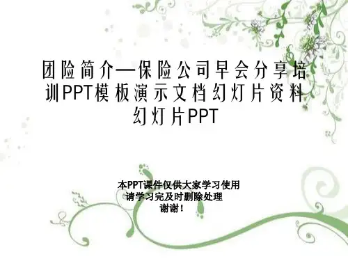 团险简介—保险公司早会分享培训PPT模板演示文档幻灯片资料幻灯片PPT
