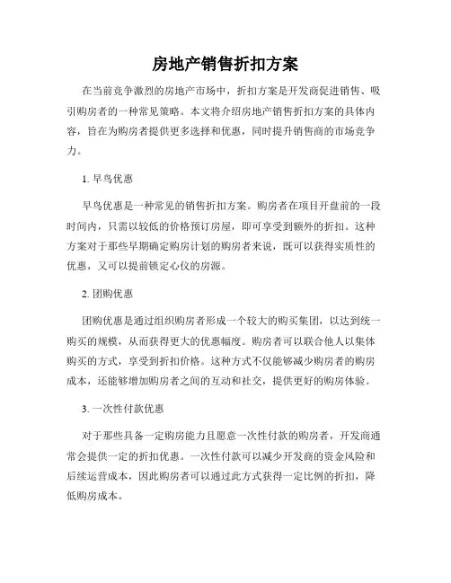 房地产销售折扣方案