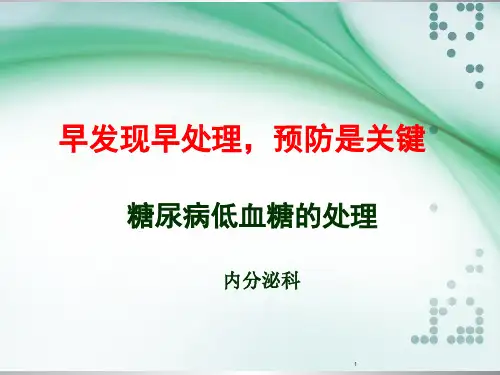 正确处理低血糖ppt课件