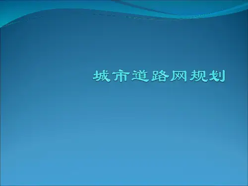 城市道路网规划讲义课件