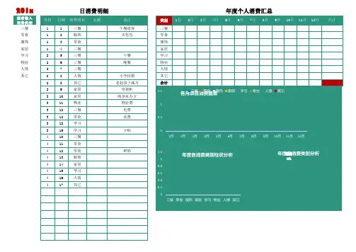 个人消费记录表EXCEL模板