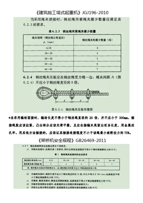 起重吊装钢丝绳插编和卡扣使用规定