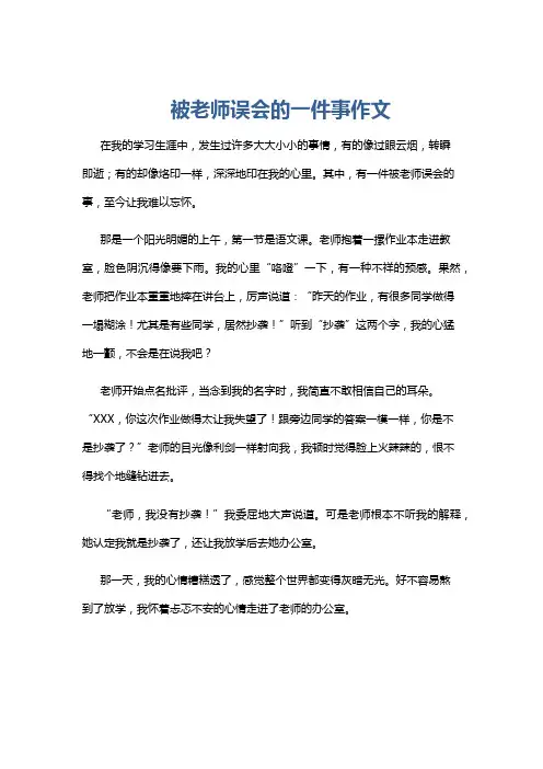 被老师误会的一件事作文