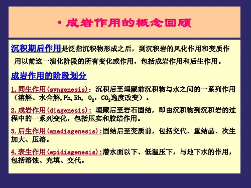 砂岩的成岩作用