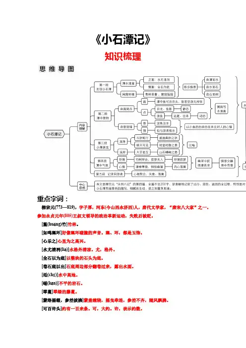 部编八下语文《小石潭记》(解析版)