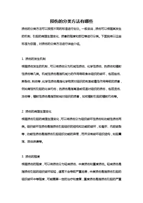 损伤的分类方法有哪些