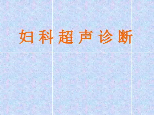 (精品)超声诊断学课件：妇科超声诊断