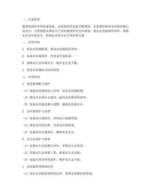 防治水专项治理方案
