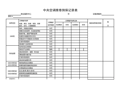 中央空调维修例保记录表