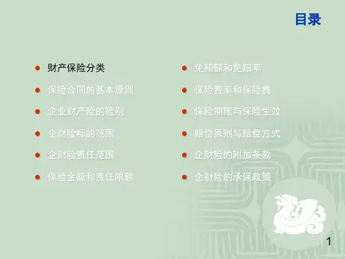 企财险培训讲座30页PPT