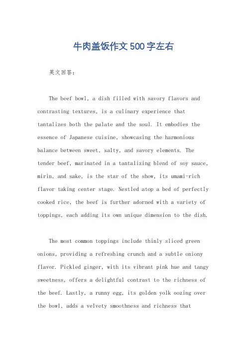 牛肉盖饭作文500字左右