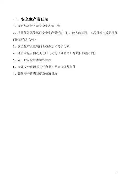 安全资料十二项台帐