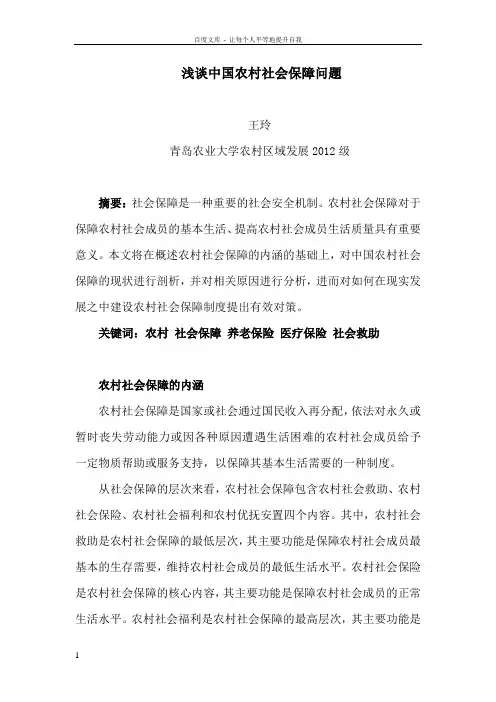 农村社会学课程论文