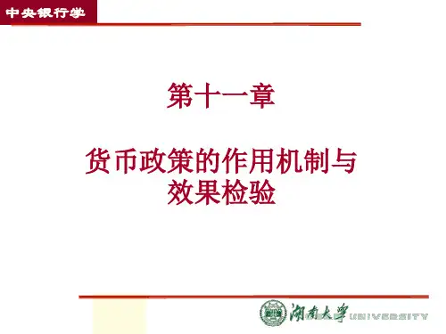 第十一章 货币政策的作用机制与效果检验