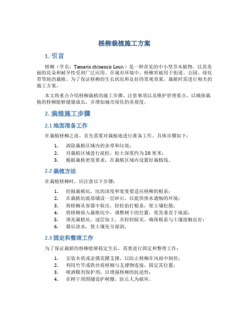 柽柳栽植施工方案