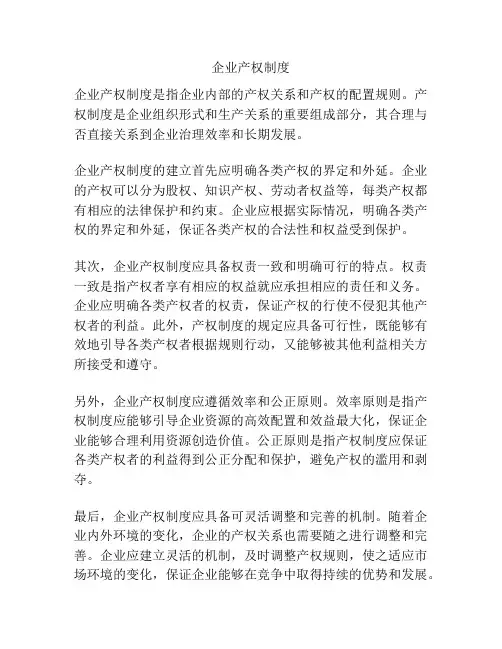 企业产权制度
