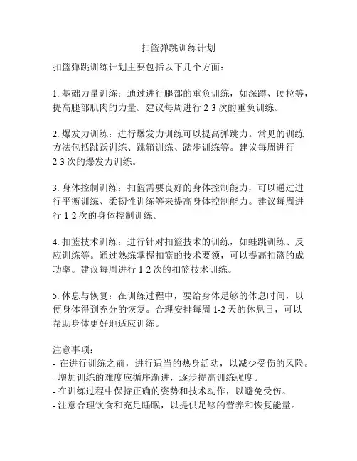 扣篮弹跳训练计划