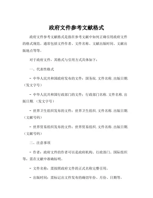 政府文件参考文献格式
