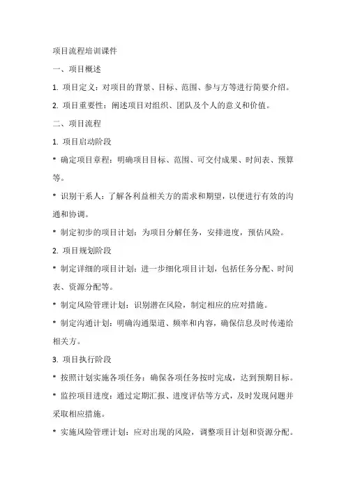 项目流程培训课件