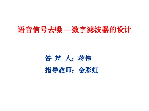 语音信号去噪——数字滤波器的设计PPT