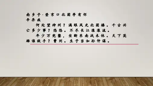 第24课《南乡子 登京口北固亭有怀》课件(共21张ppt)  部编版语文九年级下册