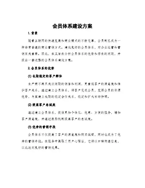 会员体系建设方案