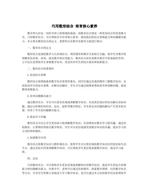 巧用数形结合 培育核心素养