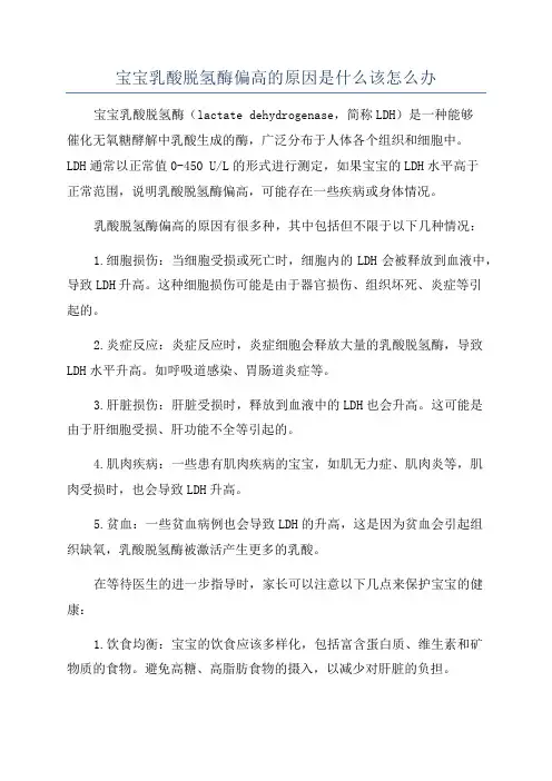 宝宝乳酸脱氢酶偏高的原因是什么该怎么办