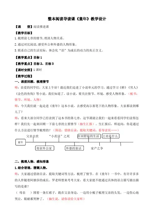 整本阅读导读课《童年》教学设计