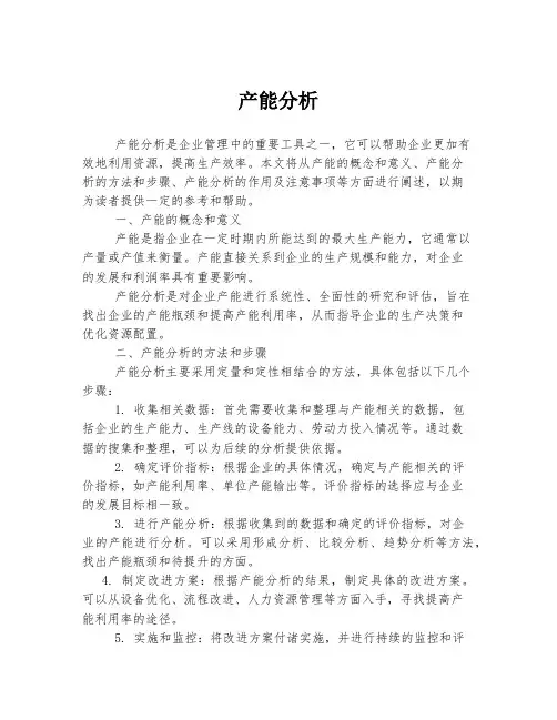 产能分析 