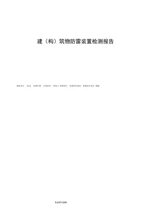 防雷装置检测报告_模板