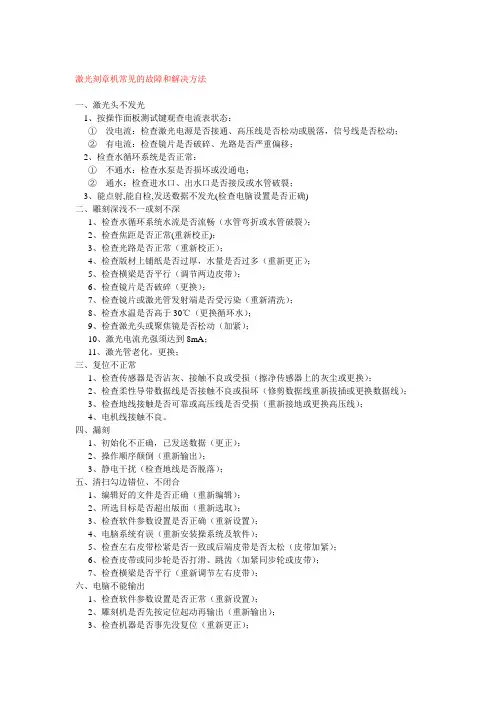 激光刻章机常见的故障与解决方法