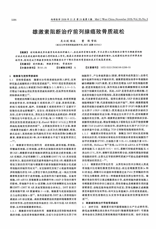 雄激素阻断治疗前列腺癌致骨质疏松