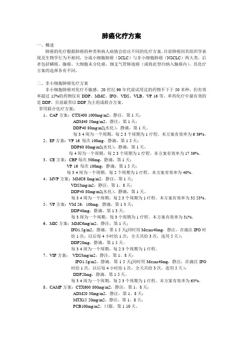 肺癌化疗方案