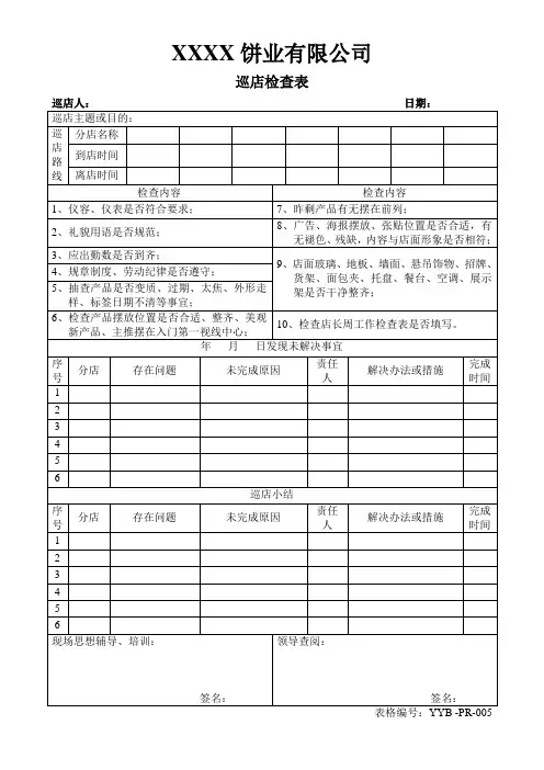 05巡店检查表