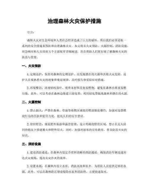 治理森林火灾保护措施
