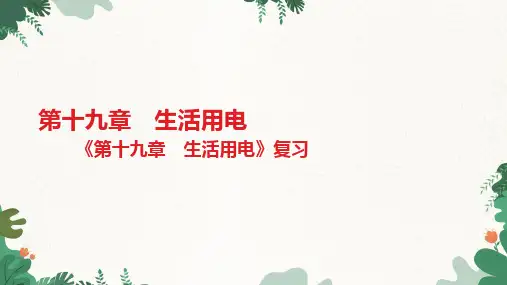 人教版物理九年级全册《第十九章生活用电》复习课件