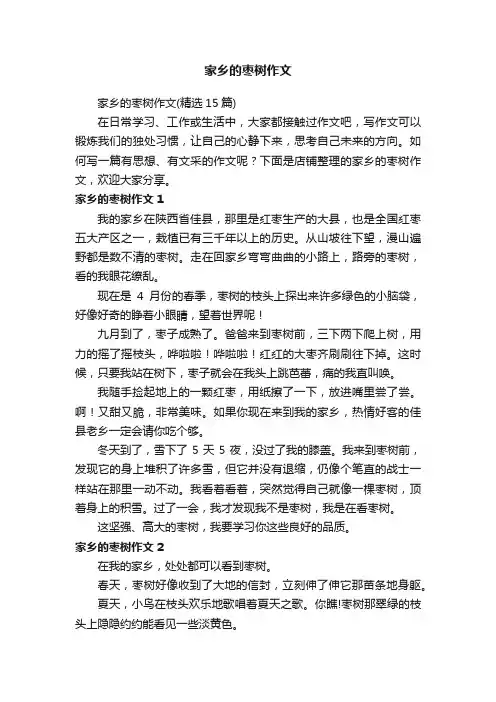 家乡的枣树作文